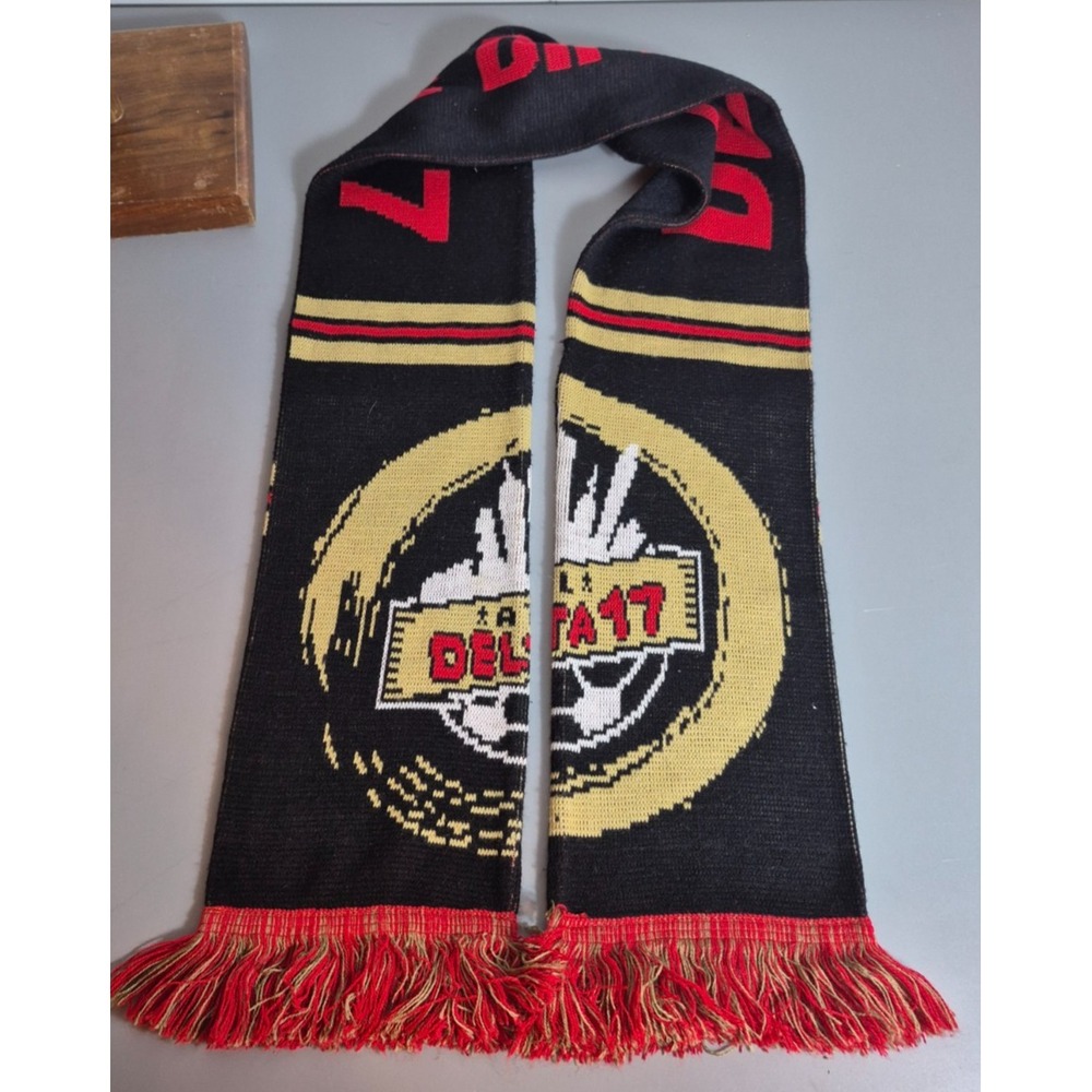 Atlanta United Soccer Delta 17 Knit Scarf 64" Ruffneck Black Gold Red Acrylic